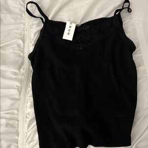 Black Lace Trim Cami Top Pacsun